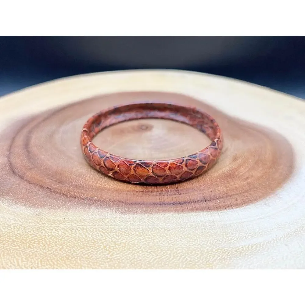 Vintage Authentic Snakeskin Bangle Bracelet
